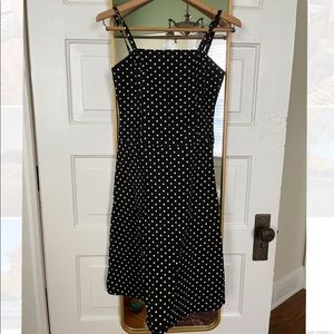 Cotton black and white polka dot dress